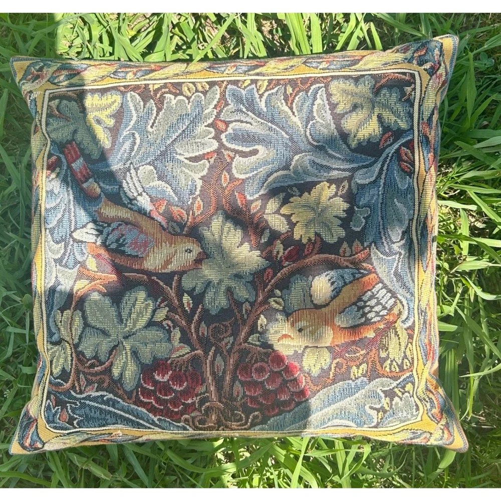 Jules Pansu Rare William Morris Vine Acanthus Tapestry Pillow 18